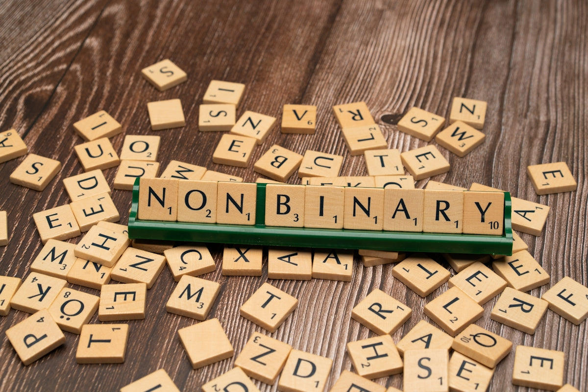 scrabble tiles spelling the word non - military on a wooden table